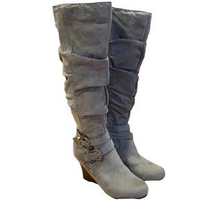 Kohl’s Grey Suede Knee High Boots 7.5
